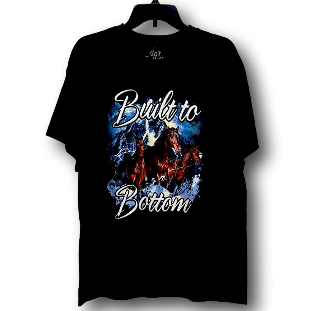 Gay Horses "Built To Bottom" Graphic T-Shirt - Size Large - NWT